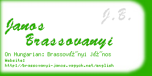 janos brassovanyi business card